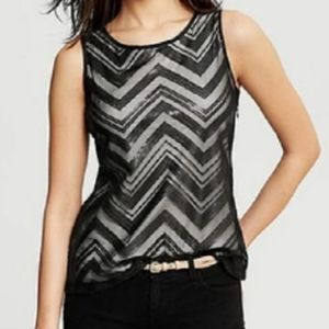 Banana Republic Chevron Sequin Tank 0